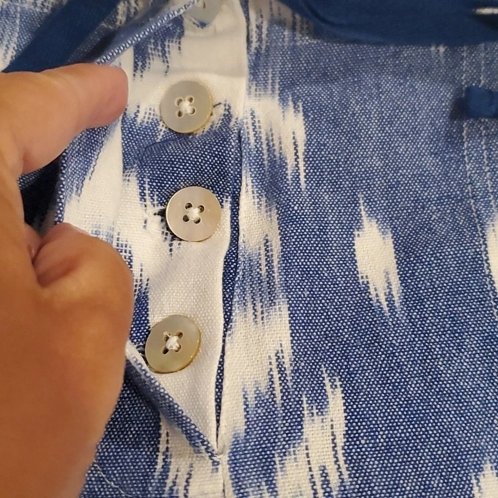 Vineyard Vines Blue/White Tie Dye Drawstring Button Fly Cotton Shorts 2 (#20)